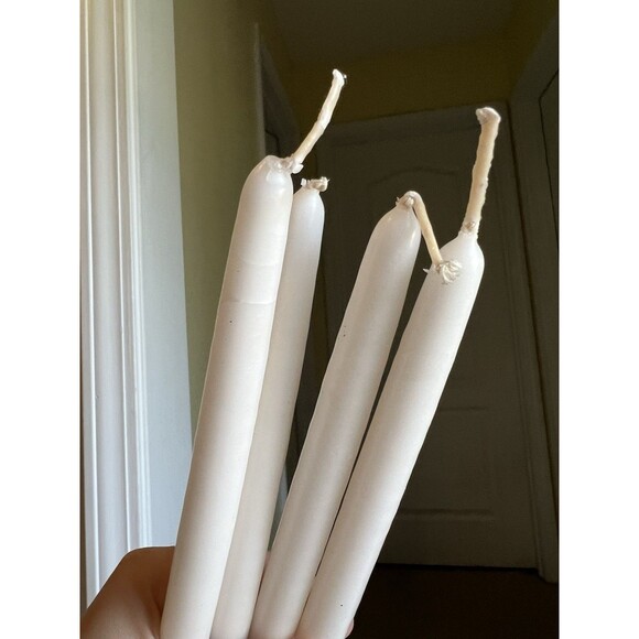 Lot Of 4 Vintage Extra Long 23.5” White Taper Candles - Picture 2 of 4